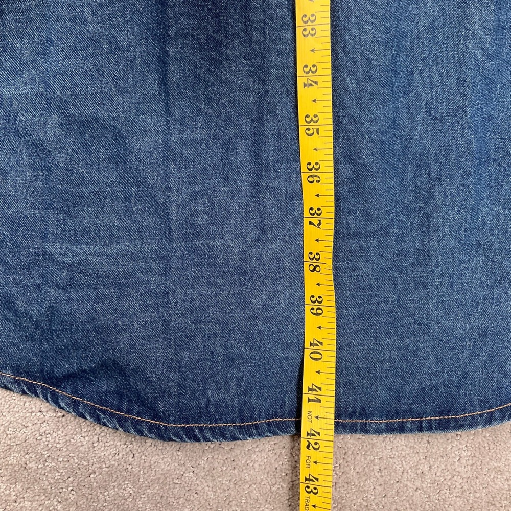 Frye Shirt‎ Dress Womens Medium Blue Western Americana Country Belt Midi Denim - Picture 10 of 11